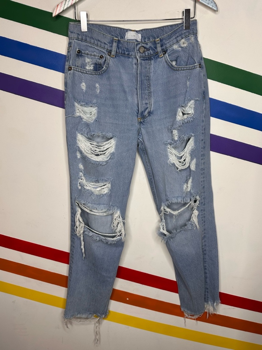 Boyish the Tommy rigid high rise straight distressed jeans size 27